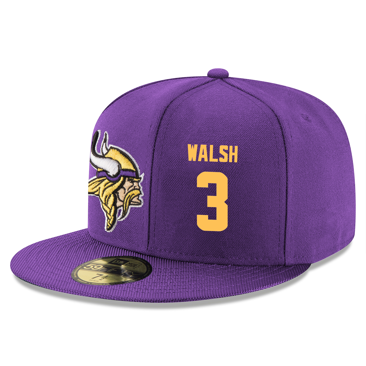 NFL Minnesota Vikings #3 Blair Walsh Stitched Snapback Adjustable Player Hat - Purple/Gold